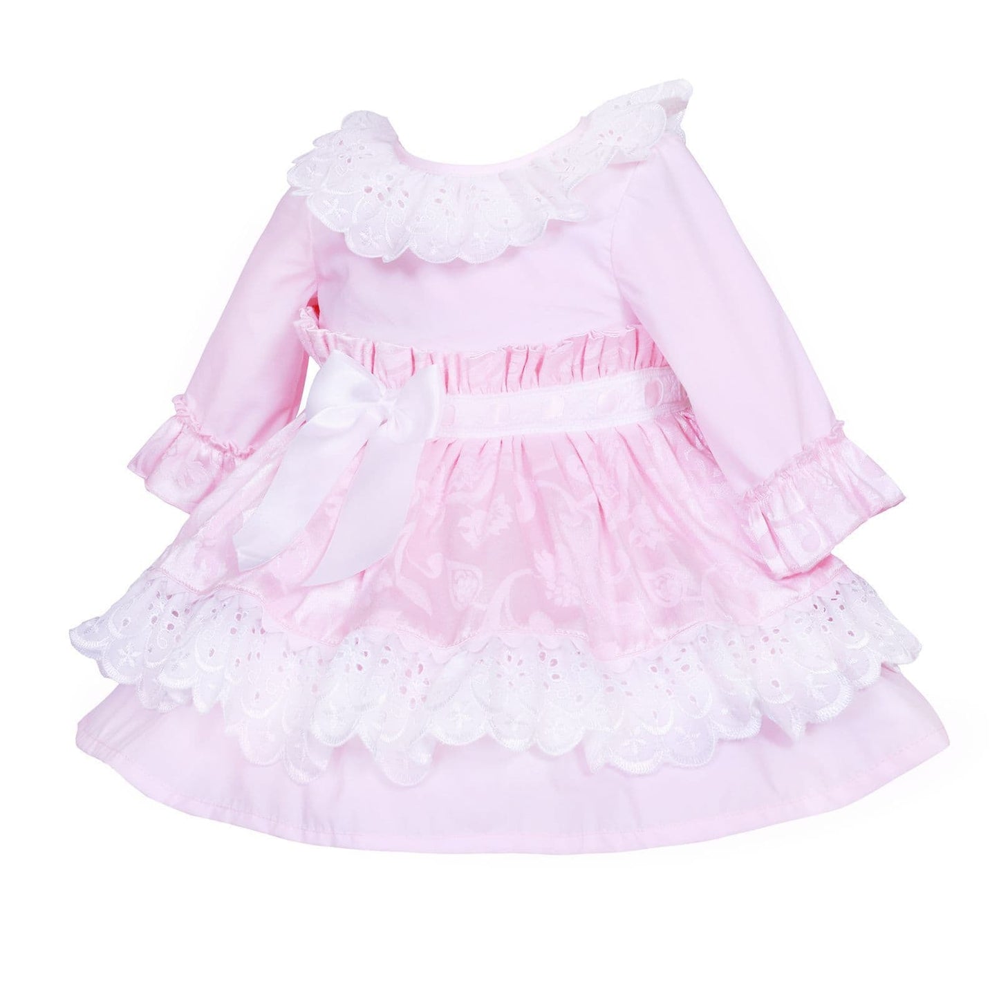 *SALE* Baby Girl Pink Jacquard Lacey Puff Ball Dress "2424"