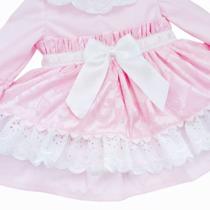 *SALE* Baby Girl Pink Jacquard Lacey Puff Ball Dress "2424"
