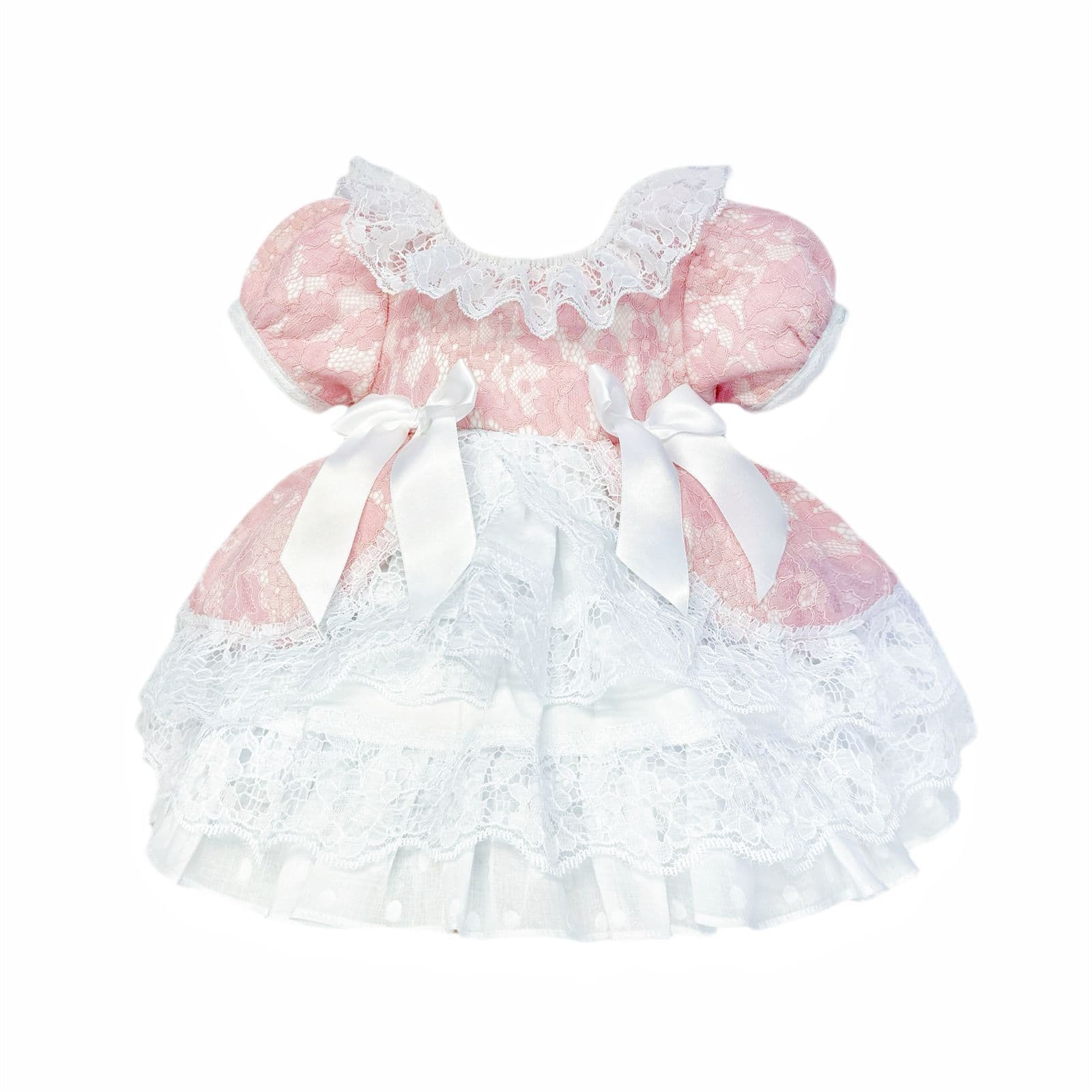 *SALE* Baby Girl Pink Lace Puff Ball Dress "2409 Pink"