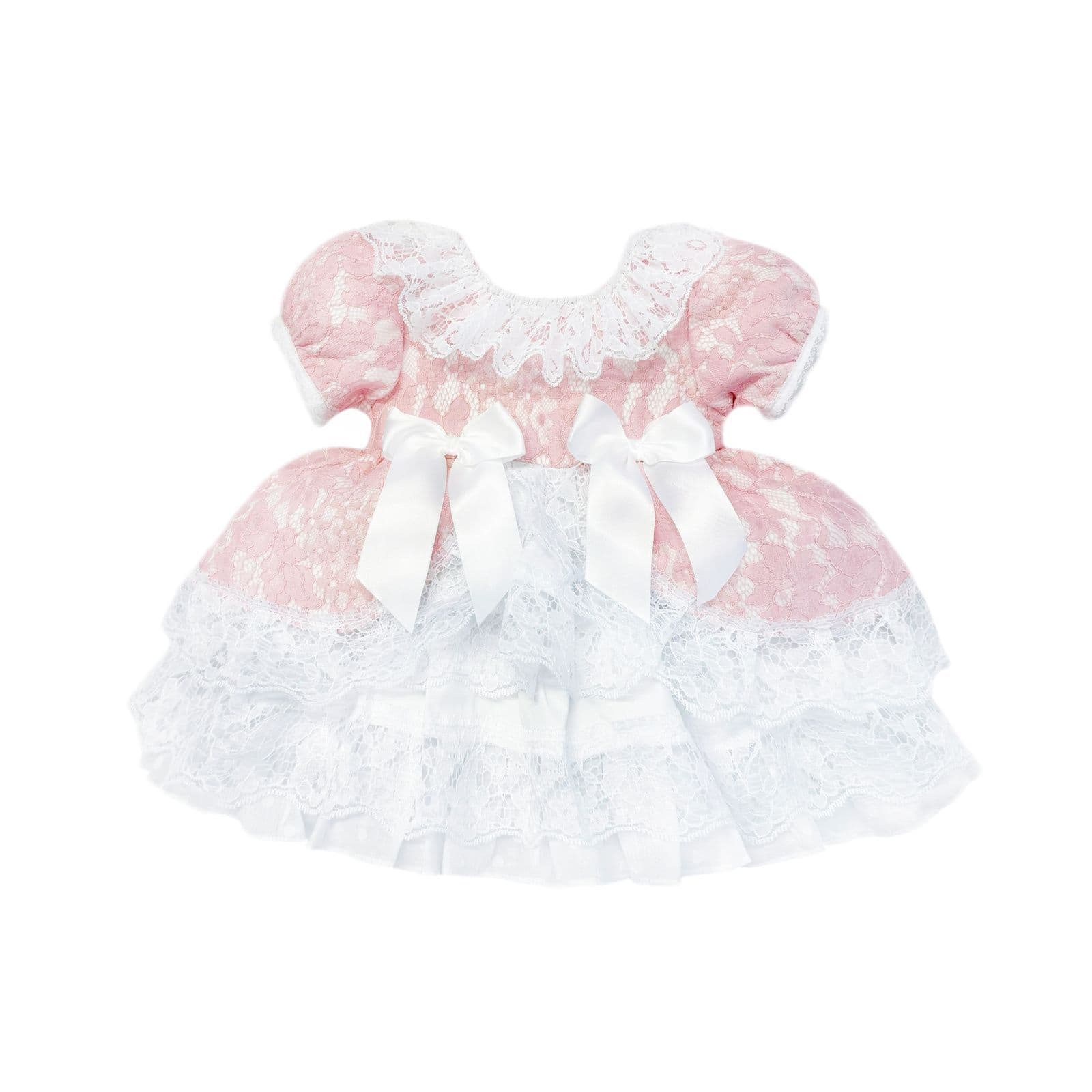 *SALE* Baby Girl Pink Lace Puff Ball Dress "2409 Pink"