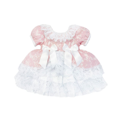 *SALE* Baby Girl Pink Lace Puff Ball Dress "2409 Pink"