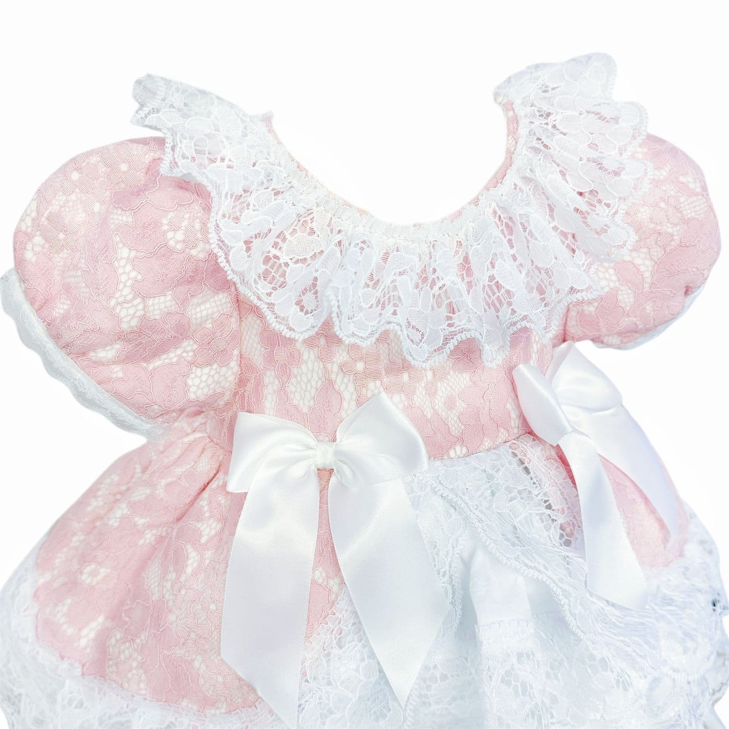 *SALE* Baby Girl Pink Lace Puff Ball Dress "2409 Pink"
