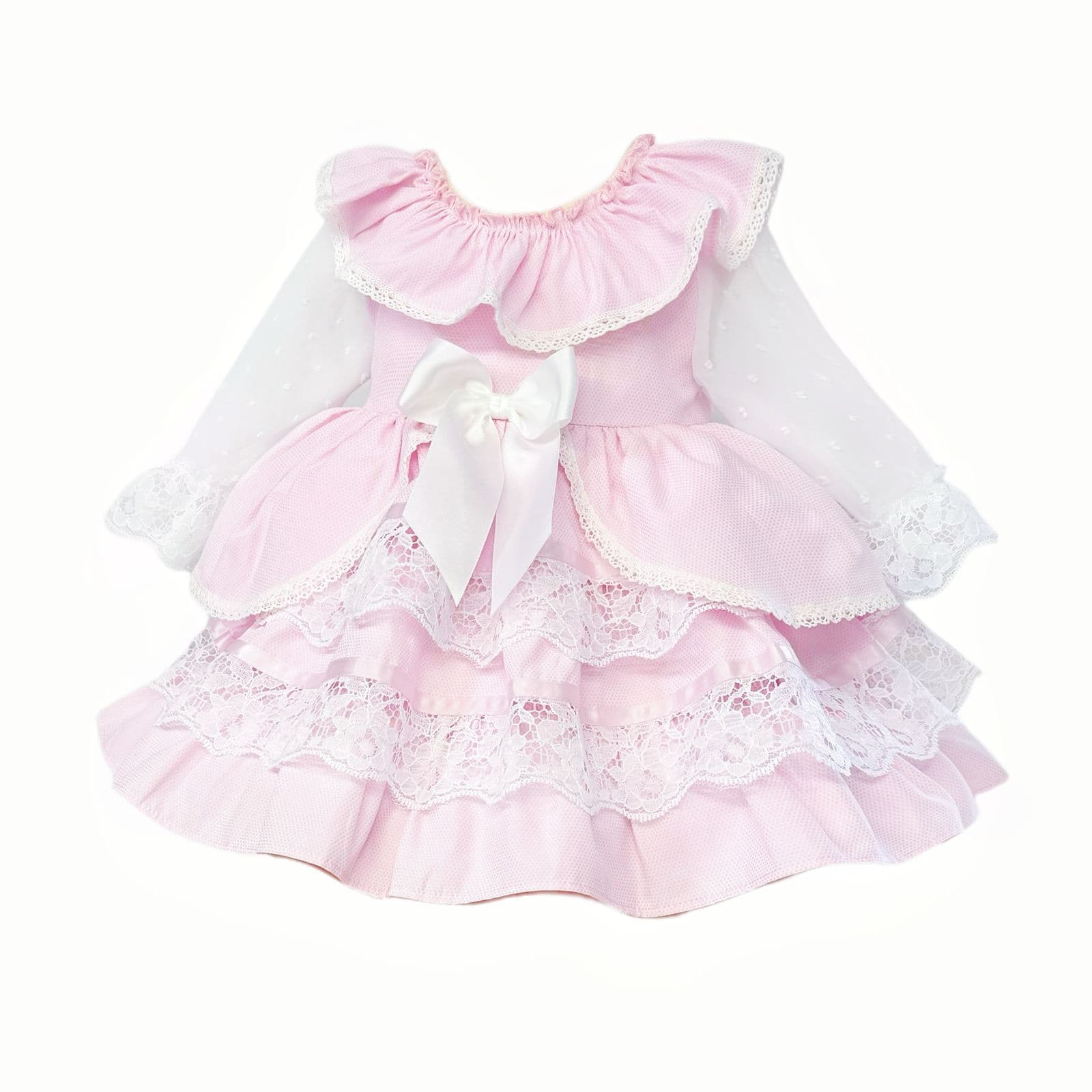 *SALE* Baby Girl Pink Lace Puff Ball Dress "2410 Pink"