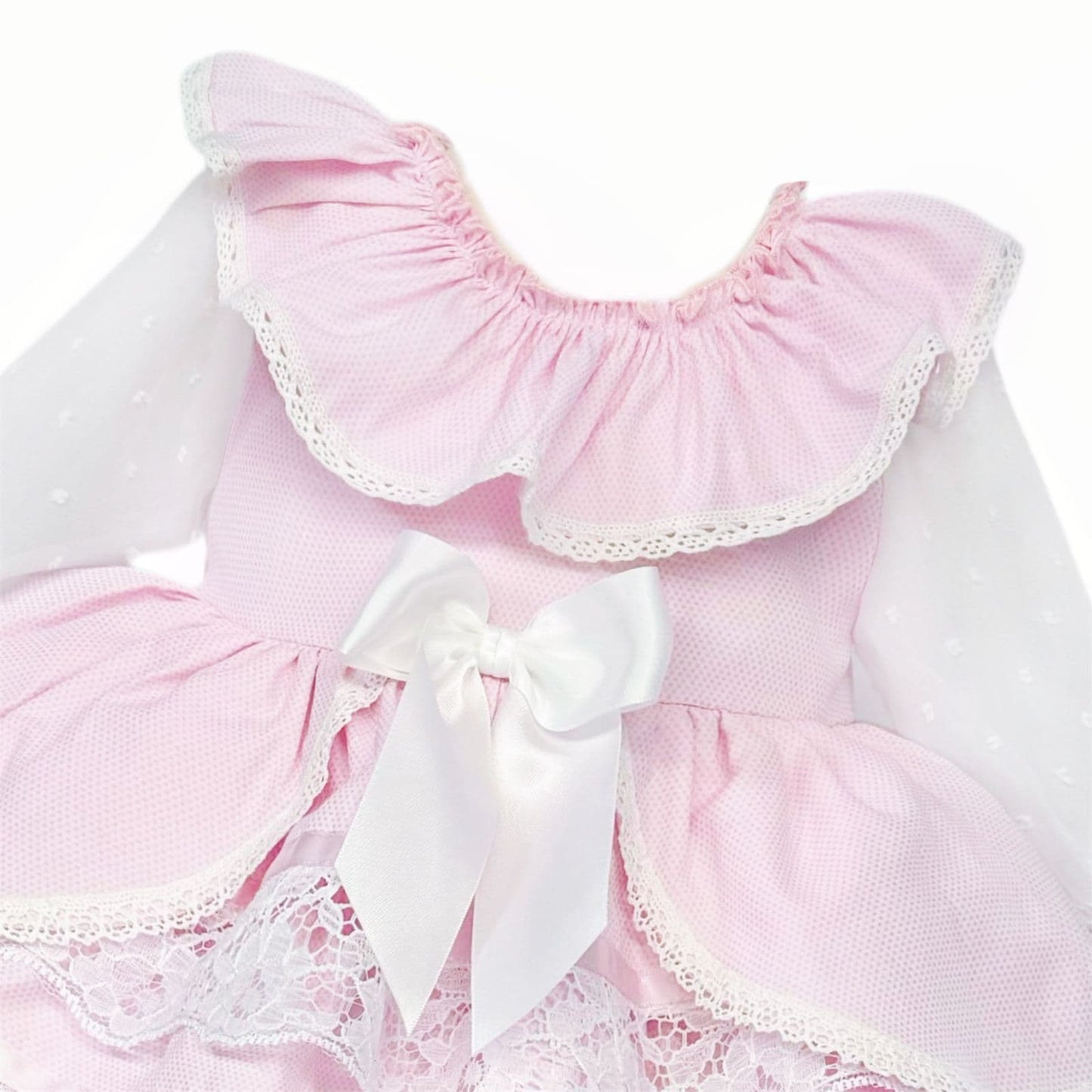 *SALE* Baby Girl Pink Lace Puff Ball Dress "2410 Pink"