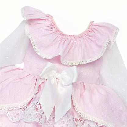*SALE* Baby Girl Pink Lace Puff Ball Dress "2410 Pink"