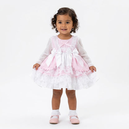 *SALE* Baby Girl Pink Lacey Puff Ball Dress "2412 Pink"