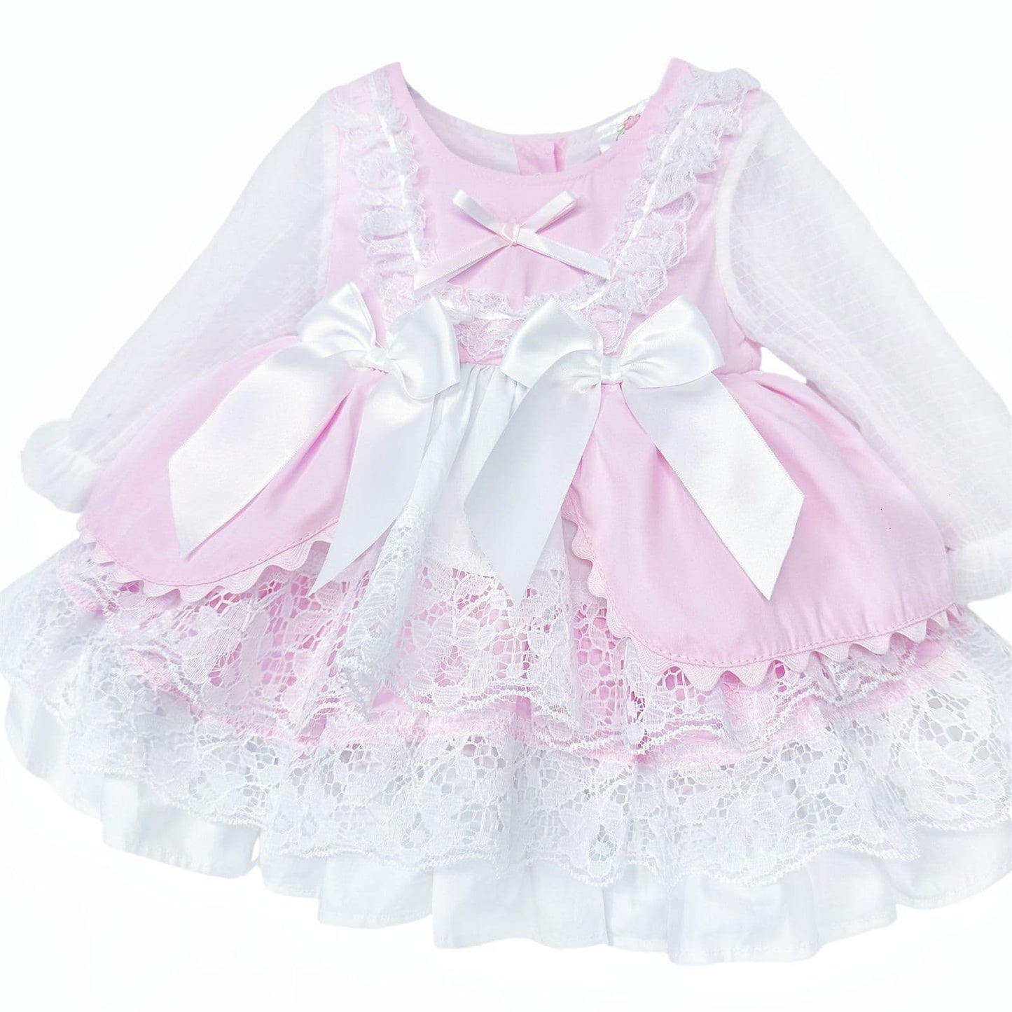 *SALE* Baby Girl Pink Lacey Puff Ball Dress "2412 Pink"