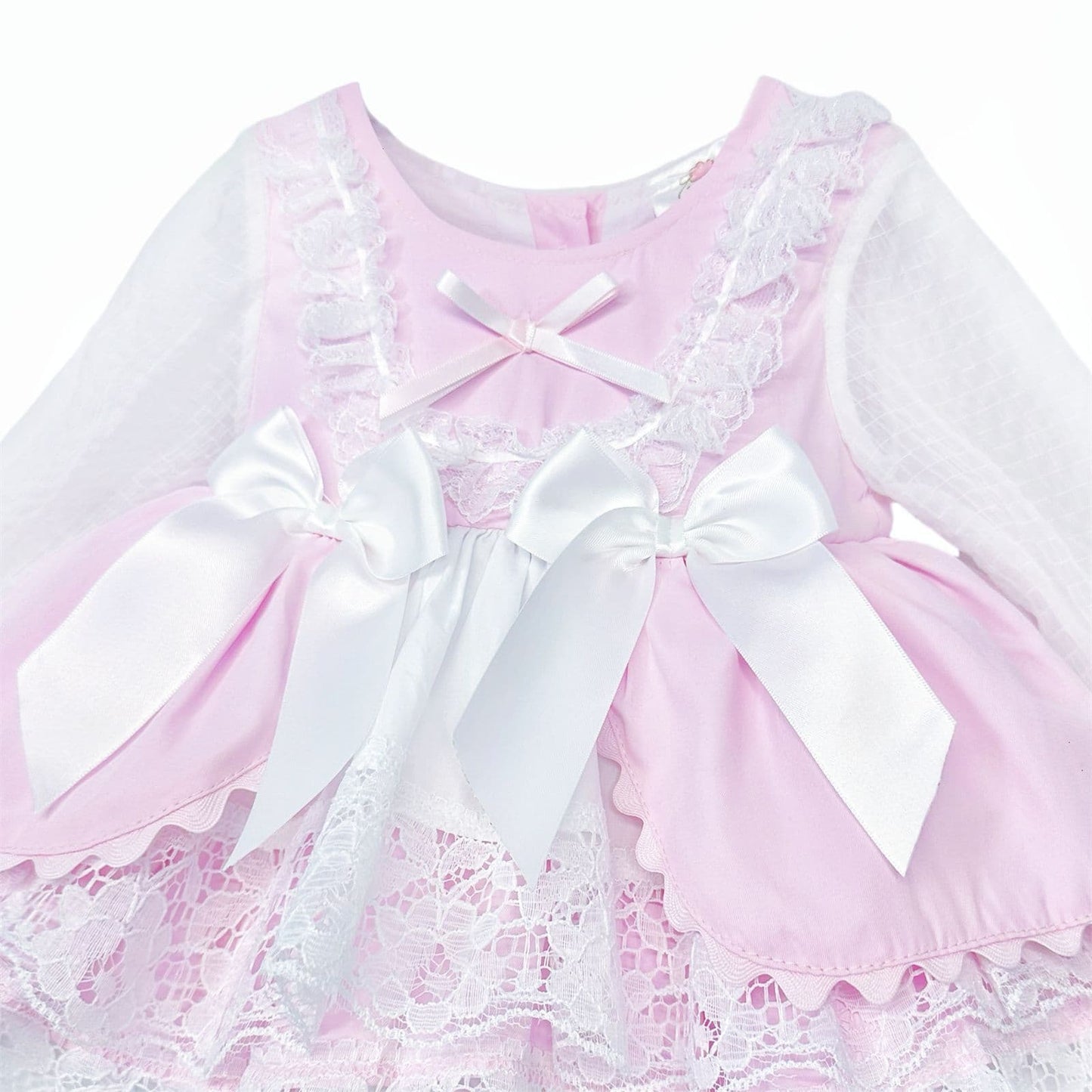 *SALE* Baby Girl Pink Lacey Puff Ball Dress "2412 Pink"