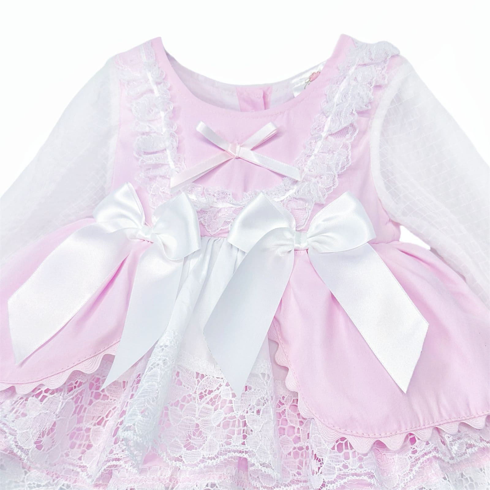 *SALE* Baby Girl Pink Lacey Puff Ball Dress "2412 Pink"