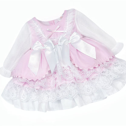 *SALE* Baby Girl Pink Lacey Puff Ball Dress "2412 Pink"