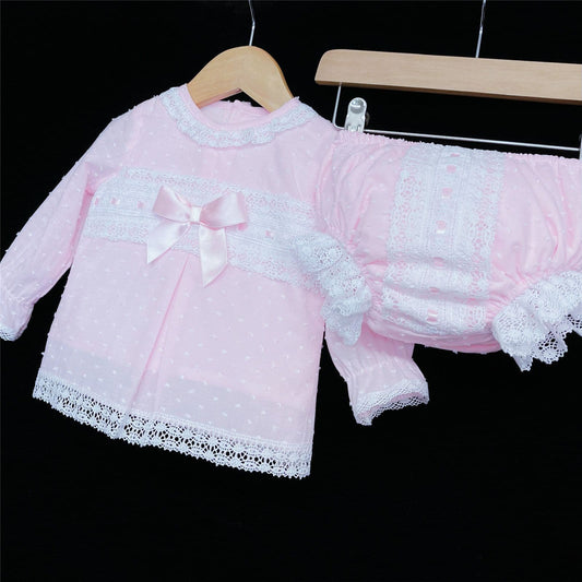 *SALE* Baby Girl Pink Long Sleeve Dress Set "MYD851"