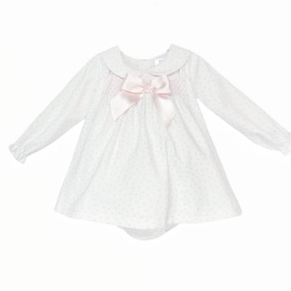 *SALE* Baby Girl Pink Love Heart Smock Dress with Pants "MYD25216P"