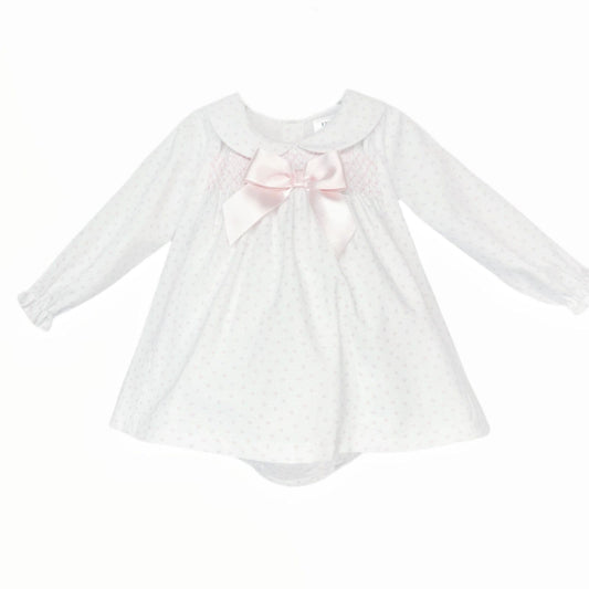 *SALE* Baby Girl Pink Love Heart Smock Dress with Pants "MYD25216P"