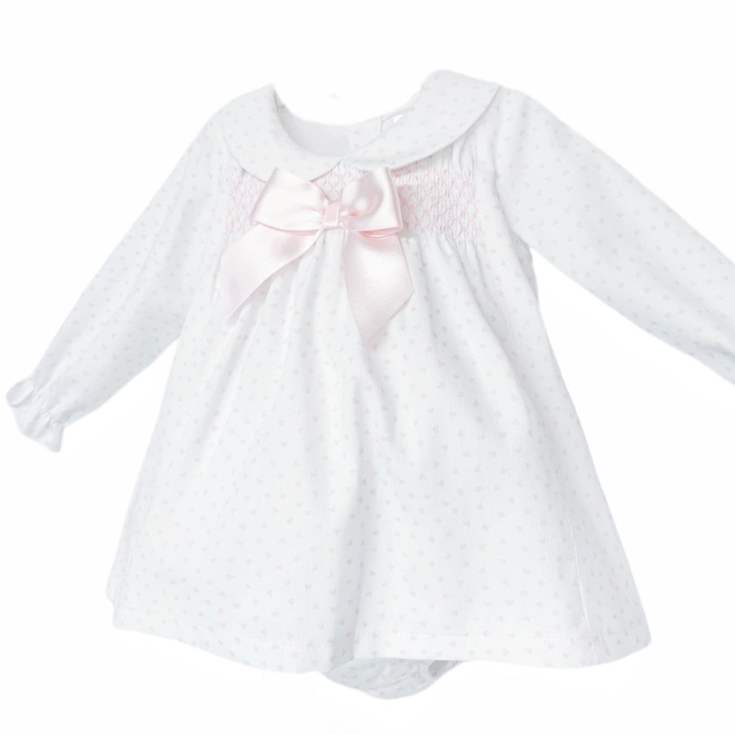 *SALE* Baby Girl Pink Love Heart Smock Dress with Pants "MYD25216P"