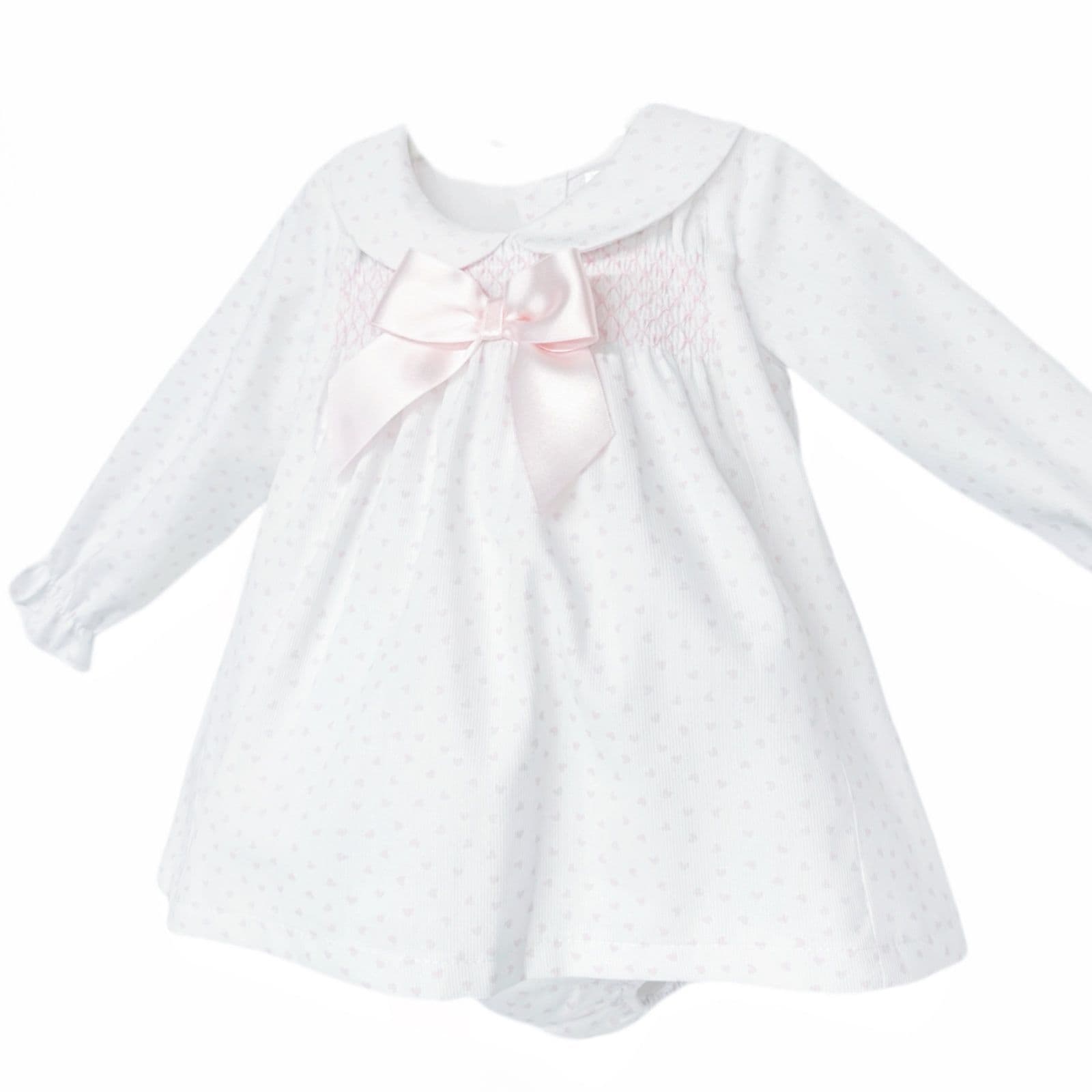 *SALE* Baby Girl Pink Love Heart Smock Dress with Pants "MYD25216P"