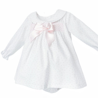 *SALE* Baby Girl Pink Love Heart Smock Dress with Pants "MYD25216P"