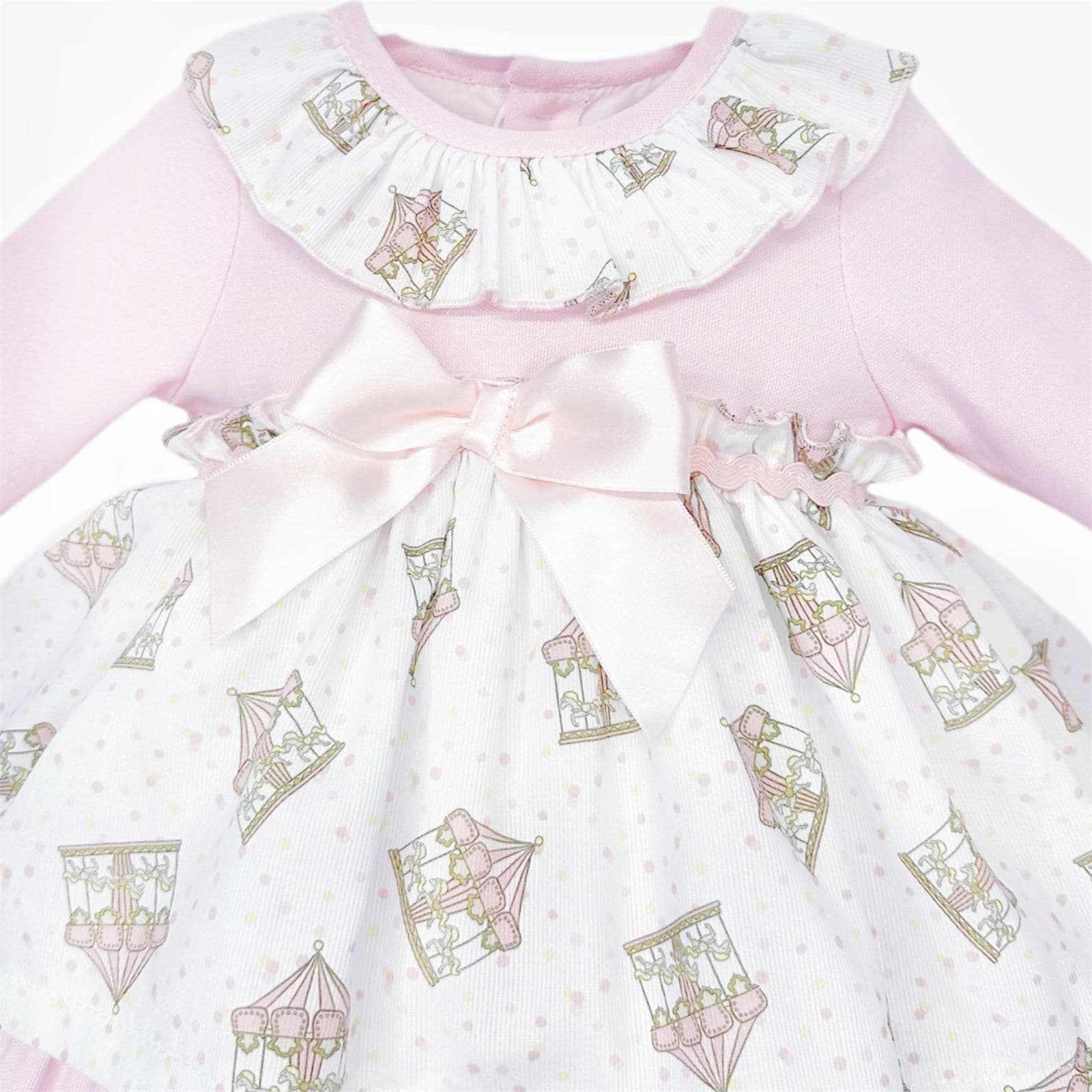 *SALE* Baby Girl Pink Print Puff Ball Dress with Pants "MYD25210"