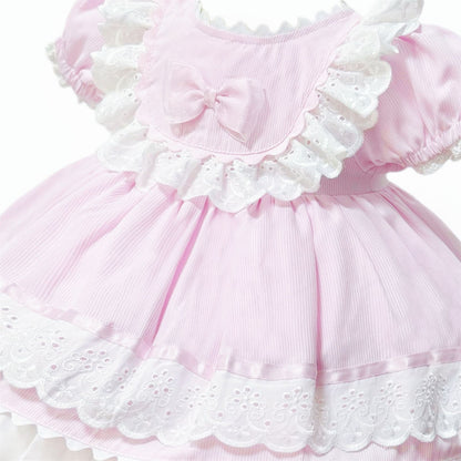 *SALE* Baby Girl Pink Puff Ball Lace Dress "2505"
