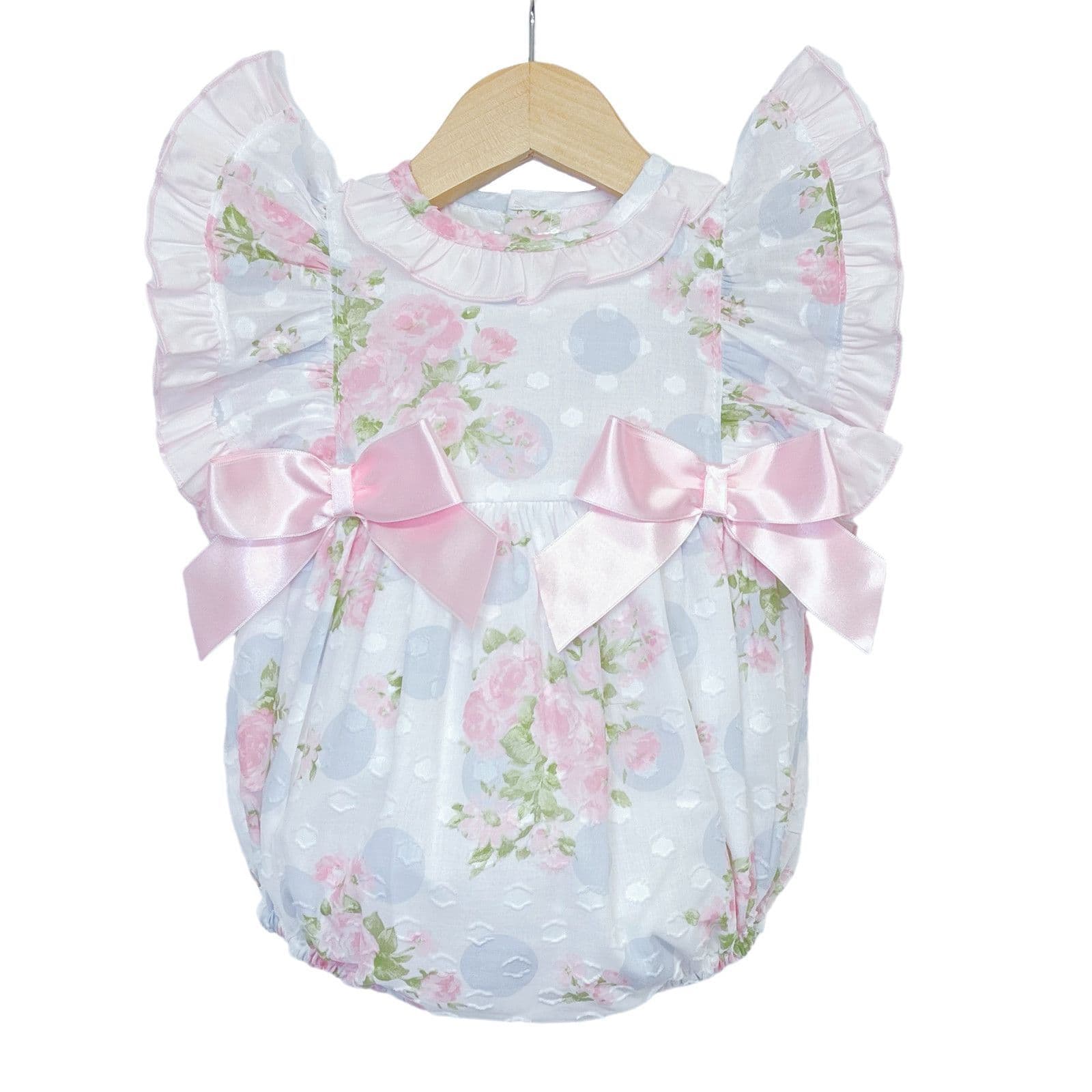 *SALE* Baby Girl Pink Rose Frilly Romper "MYD2238"