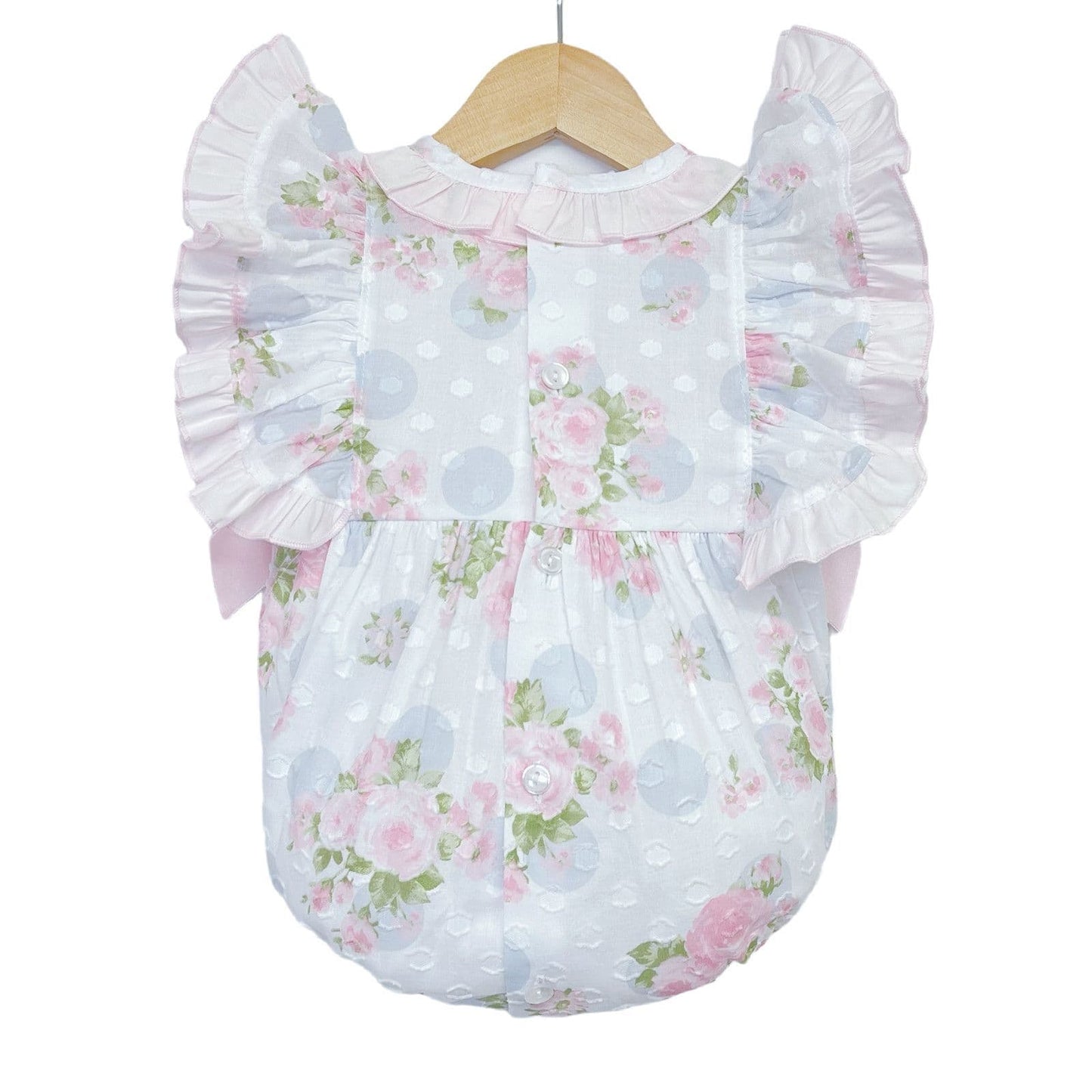 *SALE* Baby Girl Pink Rose Frilly Romper "MYD2238"