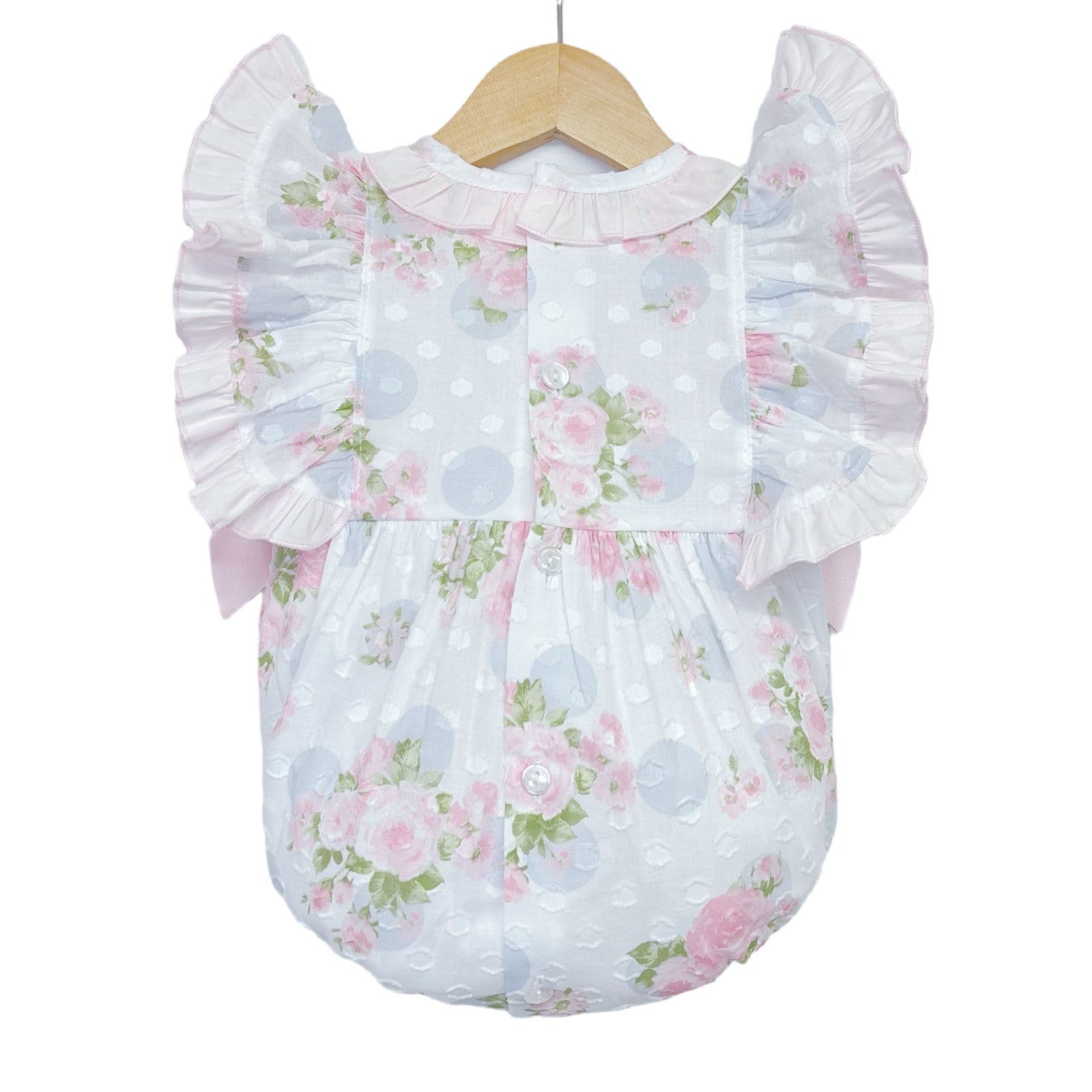 *SALE* Baby Girl Pink Rose Frilly Romper "MYD2238"