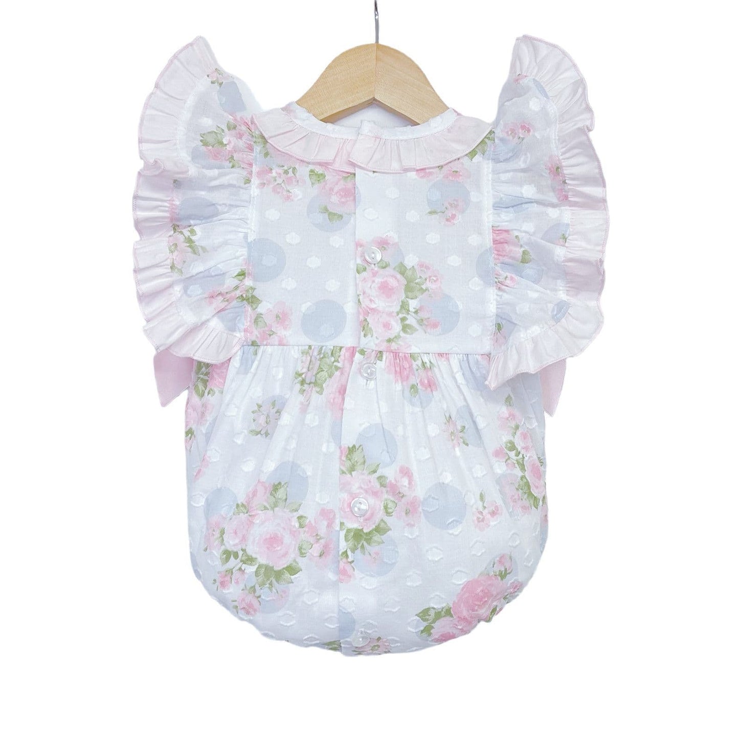 *SALE* Baby Girl Pink Rose Frilly Romper "MYD2238"
