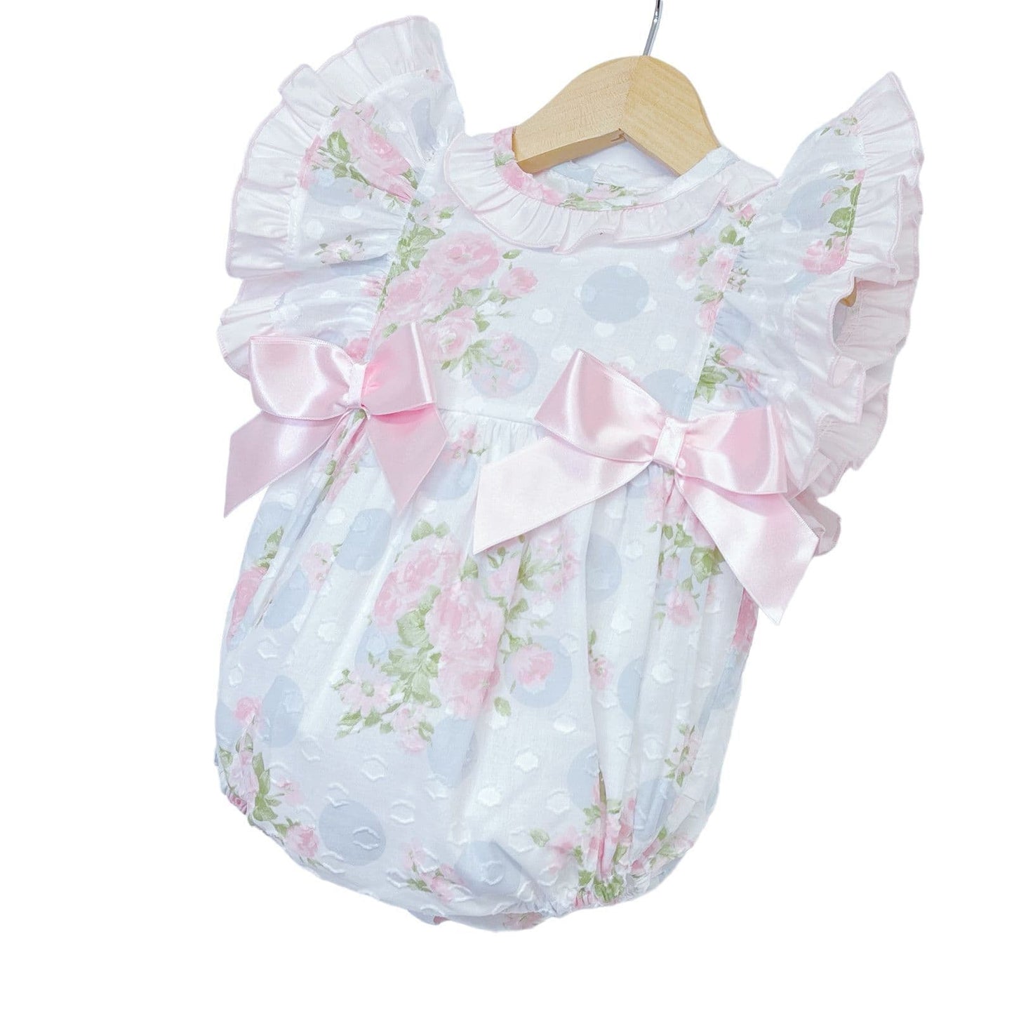 *SALE* Baby Girl Pink Rose Frilly Romper "MYD2238"
