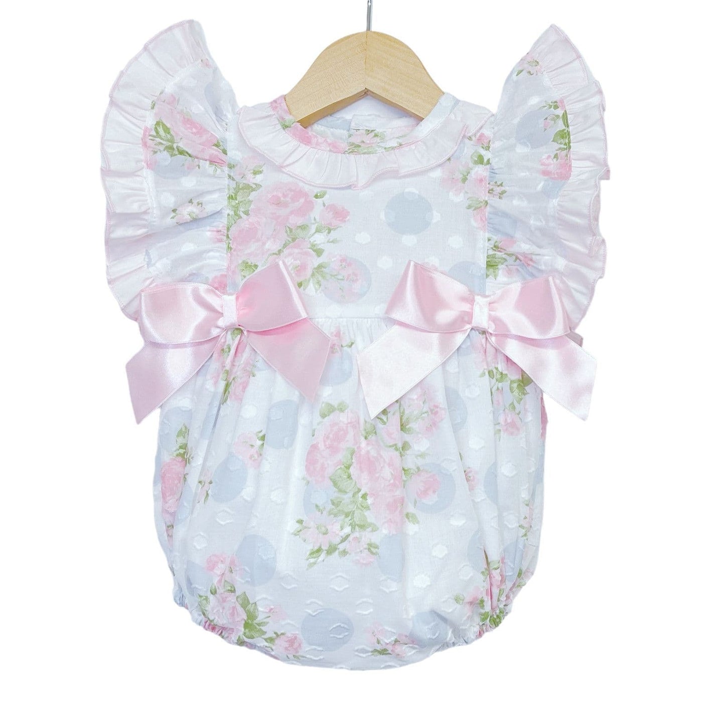 *SALE* Baby Girl Pink Rose Frilly Romper "MYD2238"