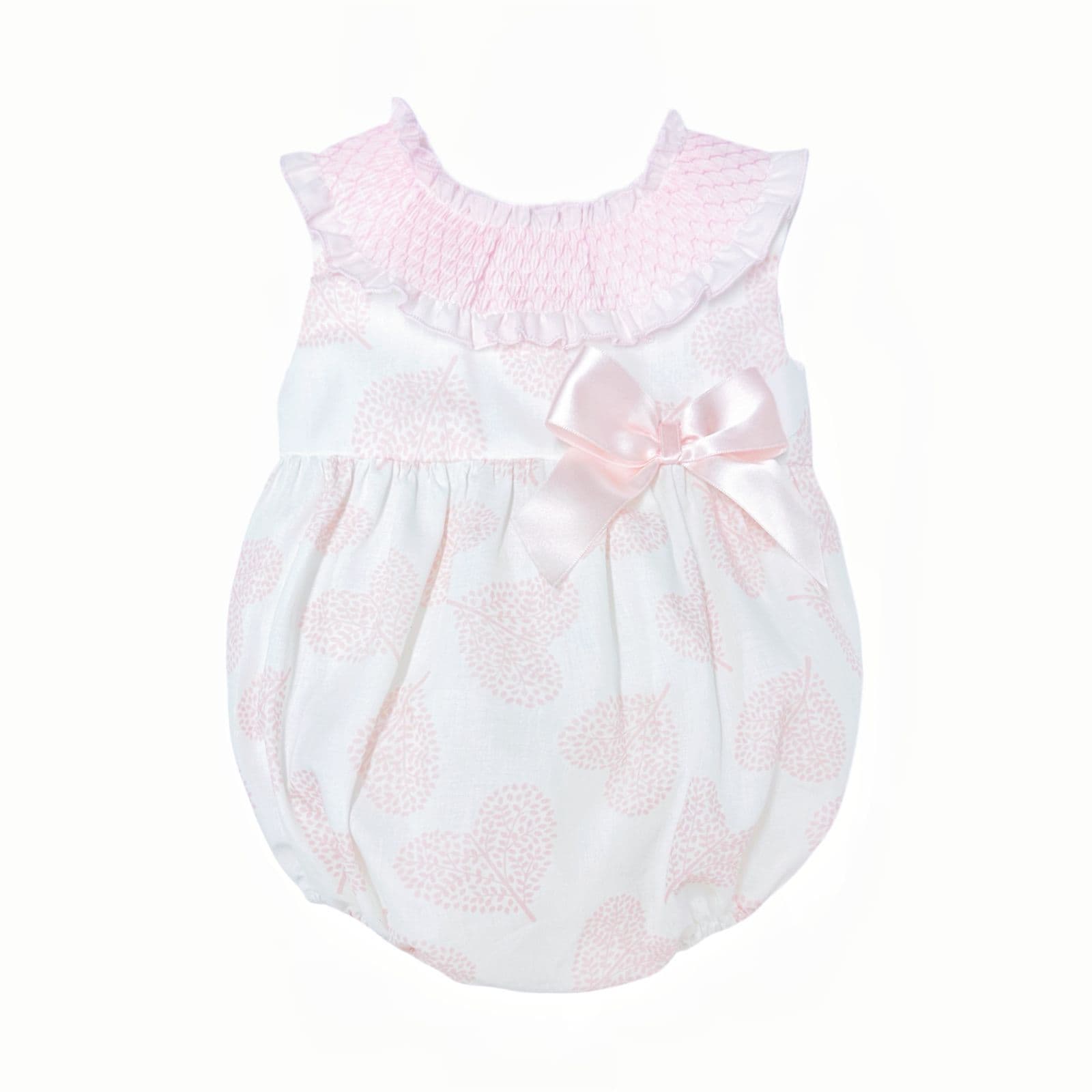 *SALE* Baby Girl Pink Smocked Collar Romper "MYD2411P"
