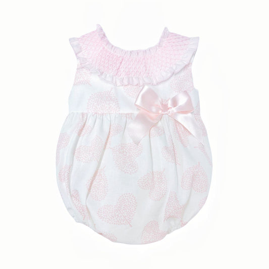 *SALE* Baby Girl Pink Smocked Collar Romper "MYD2411P"