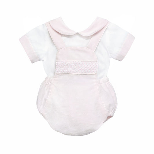 *SALE* Baby Girl Pink Smocked Romper with Top "MYD2450P"