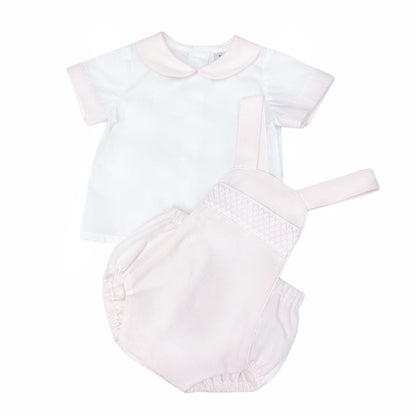 *SALE* Baby Girl Pink Smocked Romper with Top "MYD2450P"