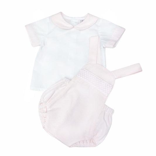 *SALE* Baby Girl Pink Smocked Romper with Top "MYD2450P"