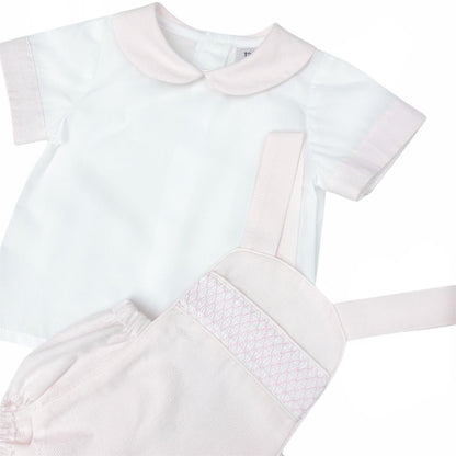 *SALE* Baby Girl Pink Smocked Romper with Top "MYD2450P"