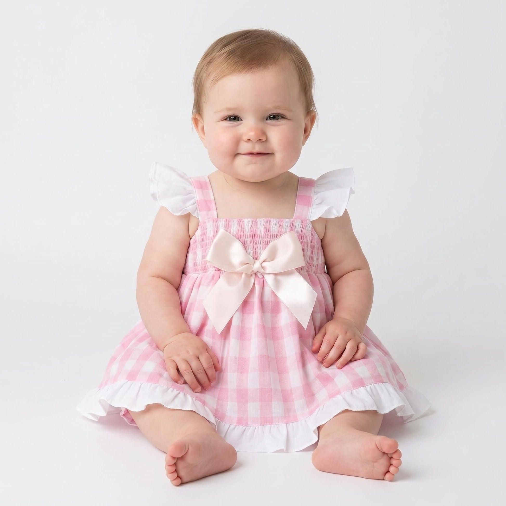 *SALE* Baby Girl Pink Smocked Sun Dress with Knickers "MYD2430P"