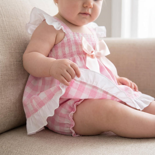 *SALE* Baby Girl Pink Smocked Sun Dress with Knickers "MYD2430P"