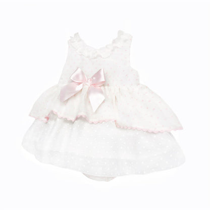 *SALE* Baby Girl Pink Spotty Sheer Puff Ball Dress with Pants "MYD2437P"