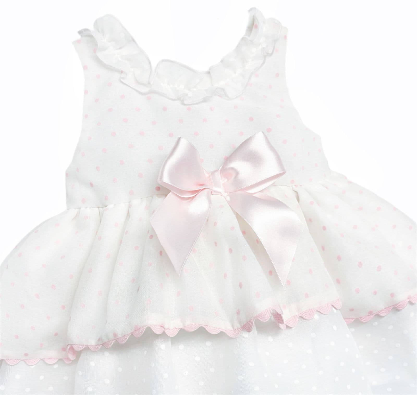 *SALE* Baby Girl Pink Spotty Sheer Puff Ball Dress with Pants "MYD2437P"