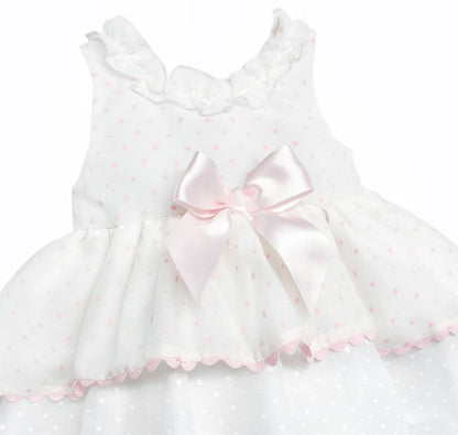 *SALE* Baby Girl Pink Spotty Sheer Puff Ball Dress with Pants "MYD2437P"