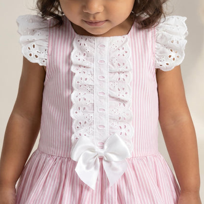 *SALE* Baby Girl Pink Stripe Drop Waist Puff Dress "2004 Pink"