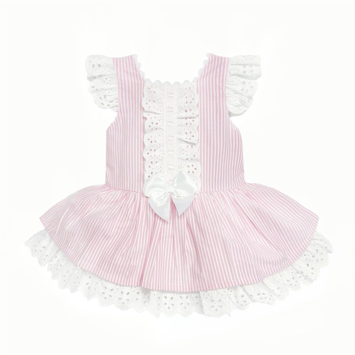*SALE* Baby Girl Pink Stripe Drop Waist Puff Dress "2004 Pink"
