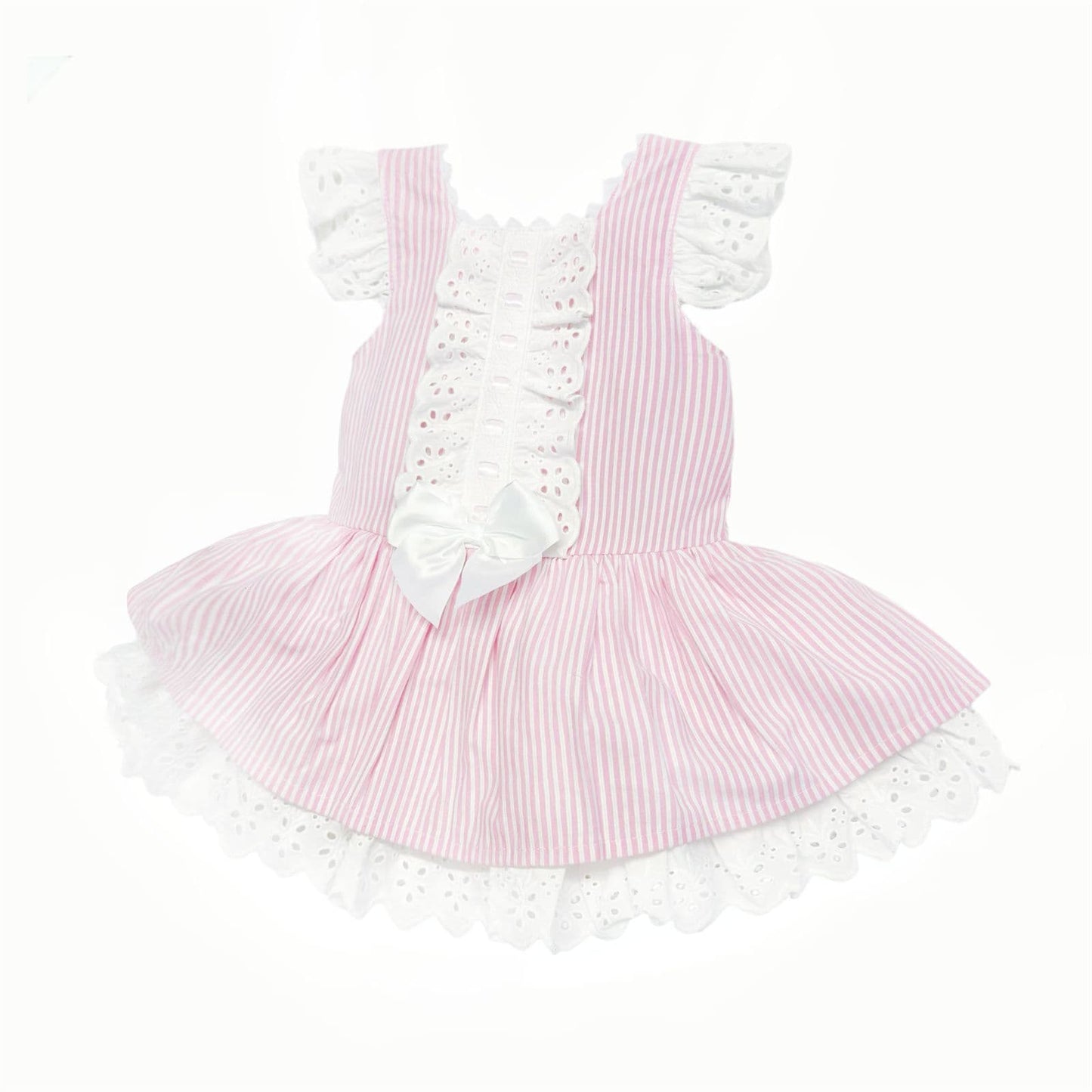 *SALE* Baby Girl Pink Stripe Drop Waist Puff Dress "2004 Pink"