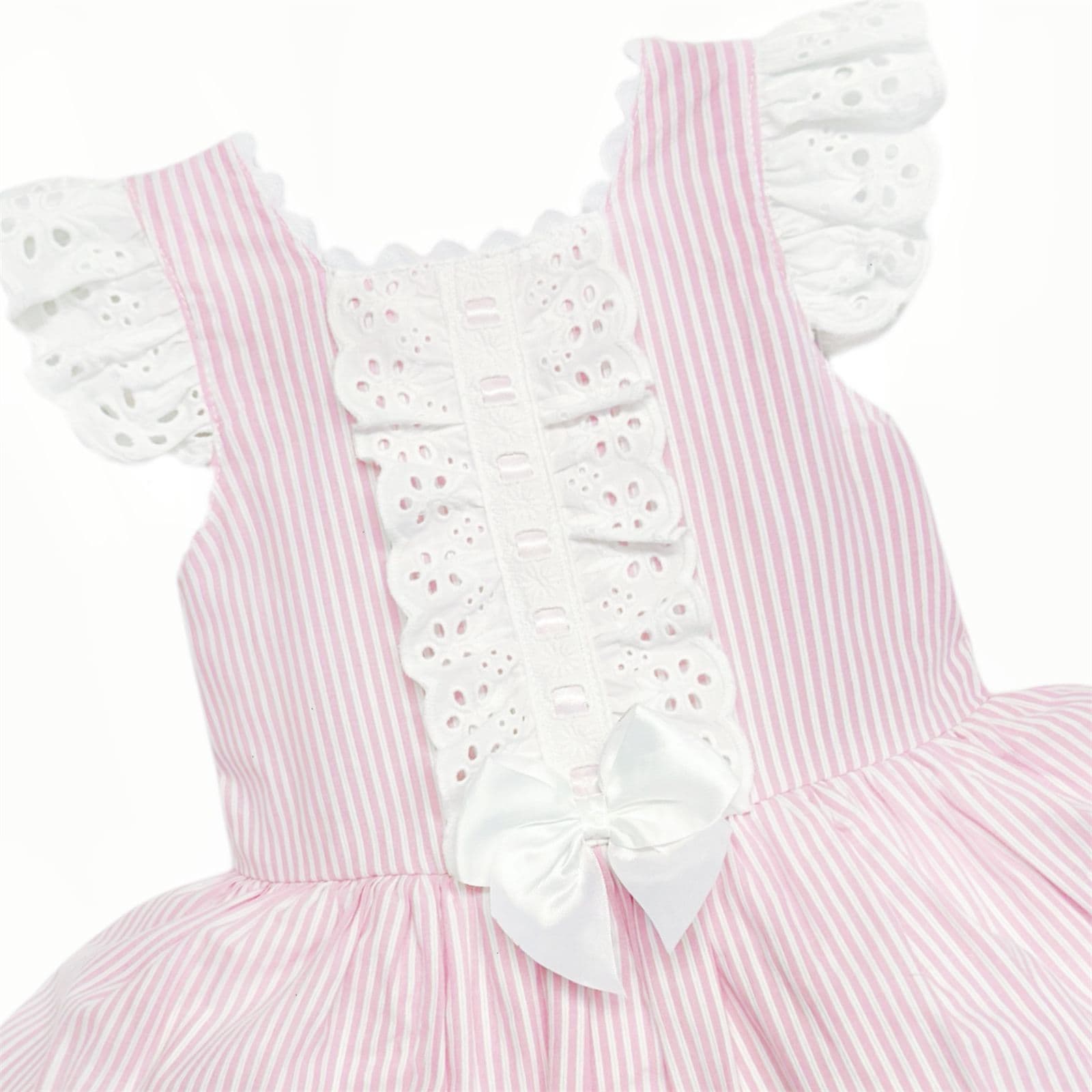 *SALE* Baby Girl Pink Stripe Drop Waist Puff Dress "2004 Pink"