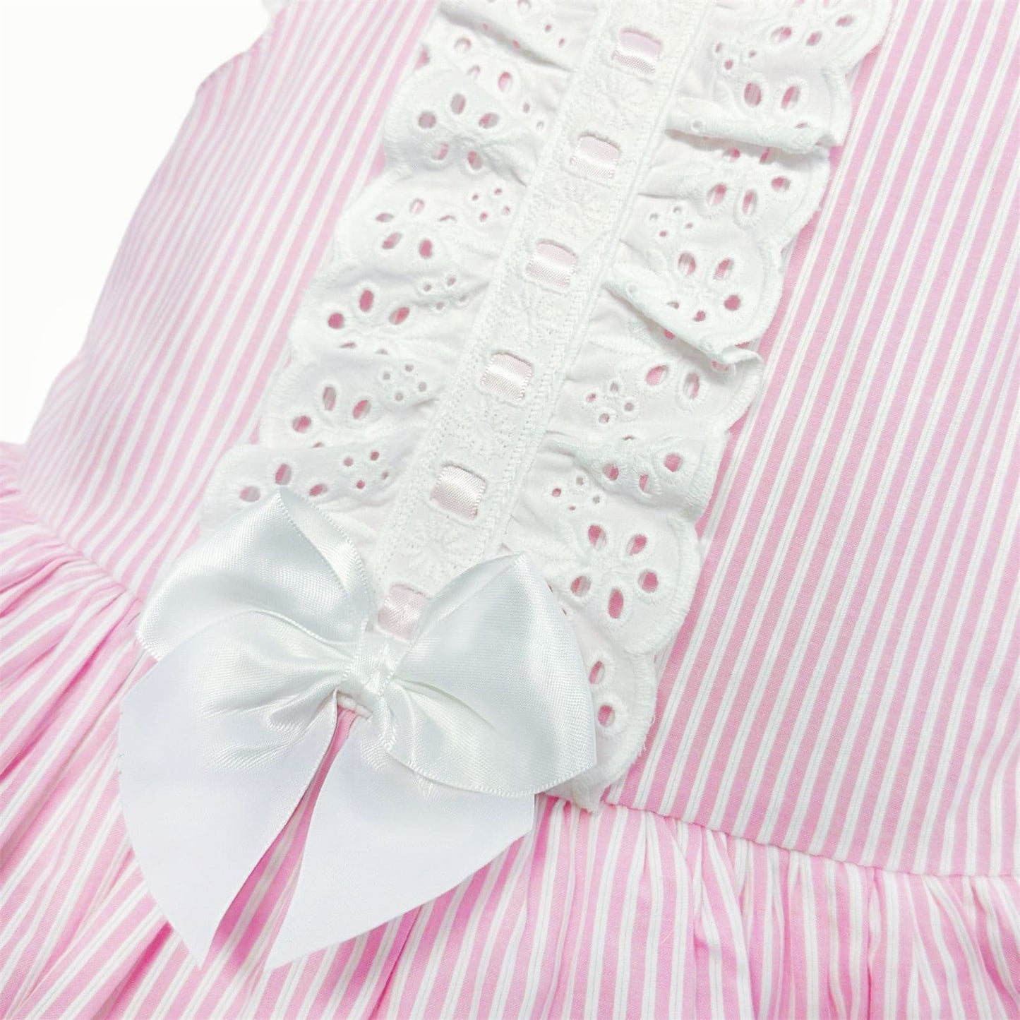 *SALE* Baby Girl Pink Stripe Drop Waist Puff Dress "2004 Pink"