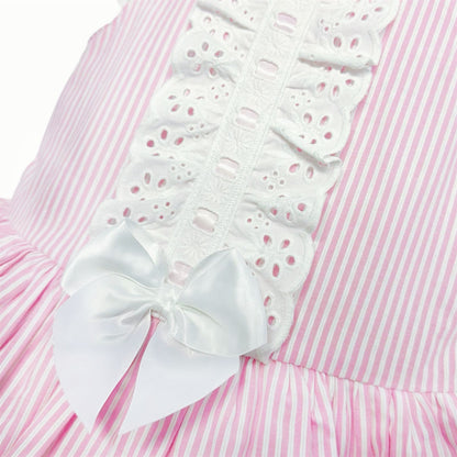 *SALE* Baby Girl Pink Stripe Drop Waist Puff Dress "2004 Pink"