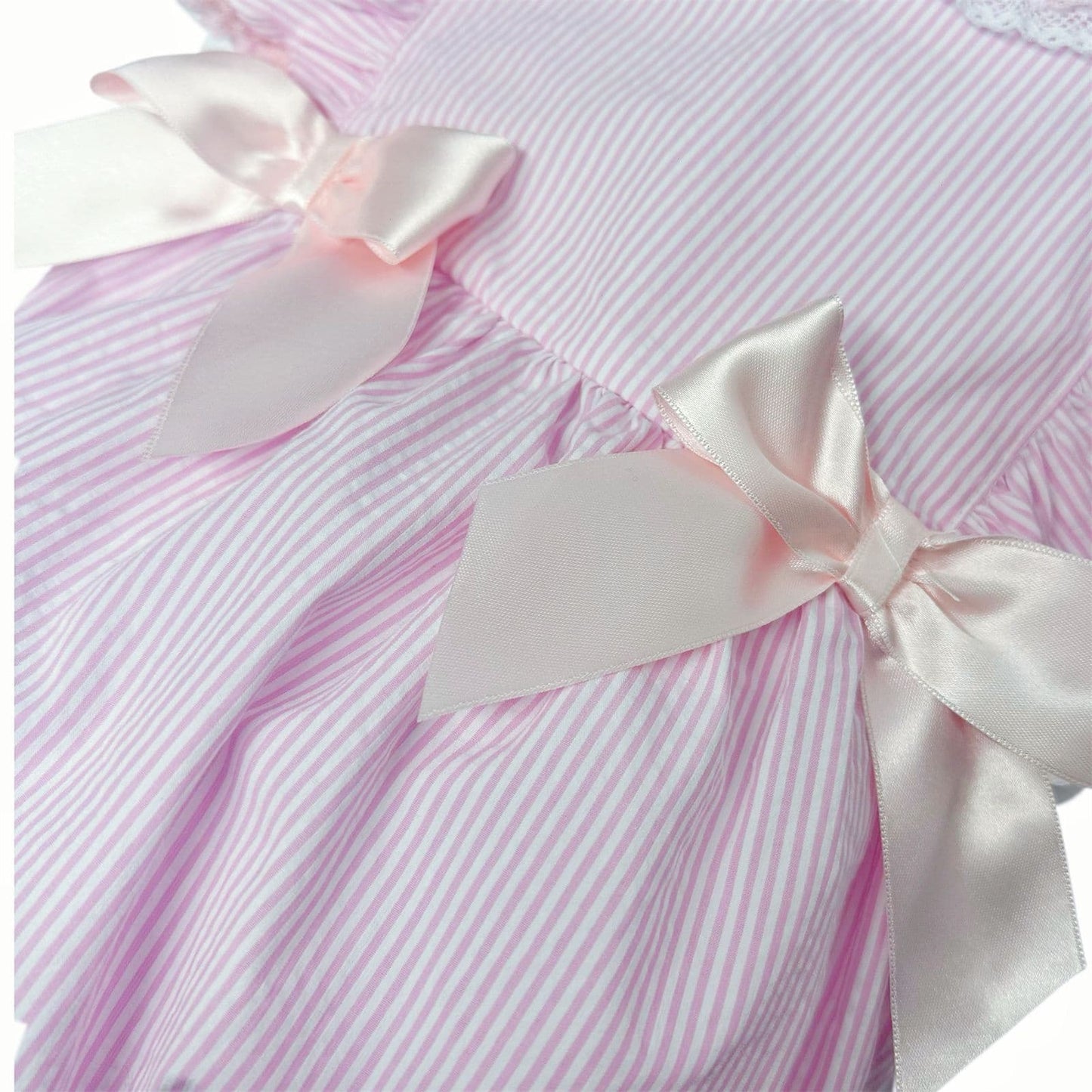 *SALE* Baby Girl Pink Stripe Frilly Shoulder Romper "MYD2472"