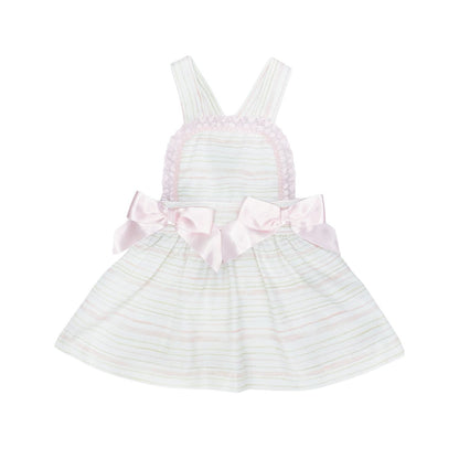 *SALE* Baby Girl Pink Stripe Pinafore Dress with bodysuit "MYD2346P"