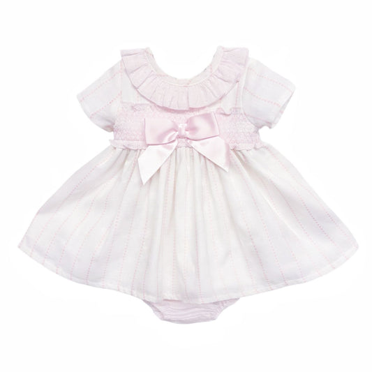 *SALE* Baby Girl Pink Stripe Puff Ball Dress with Pants "MYD2345P"