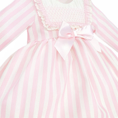 *SALE* Baby Girl Pink Stripe Smocked Front Dress with Pants "MYDC2460"