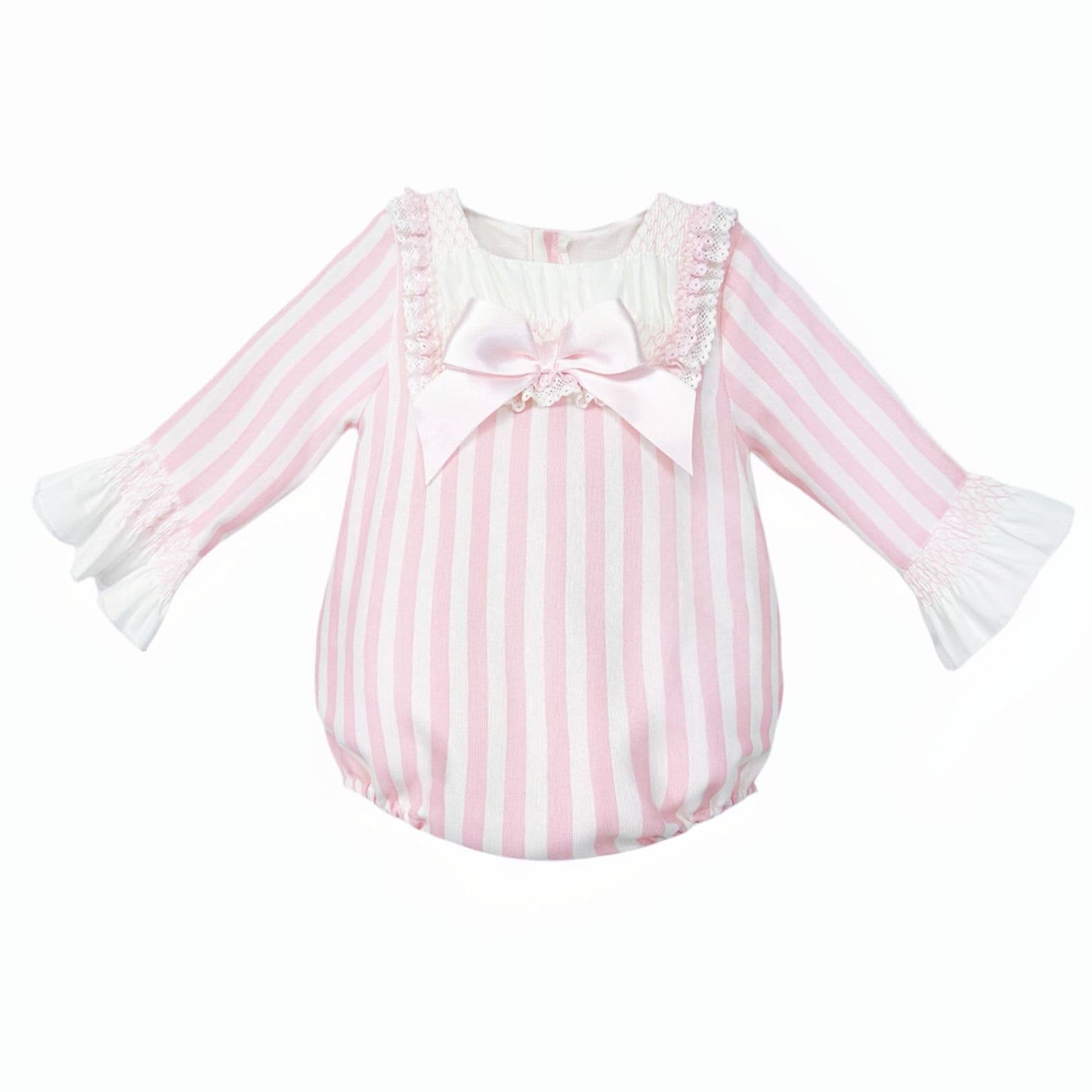 *SALE* Baby Girl Pink Stripe Smocked Romper "MYDC2459"